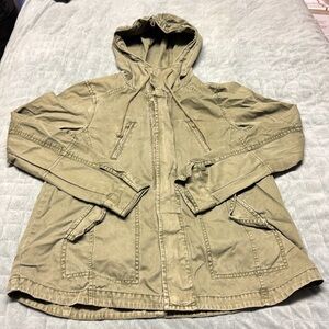 American Eagle Hooded Utility Jacket, Olive Green, Size XS